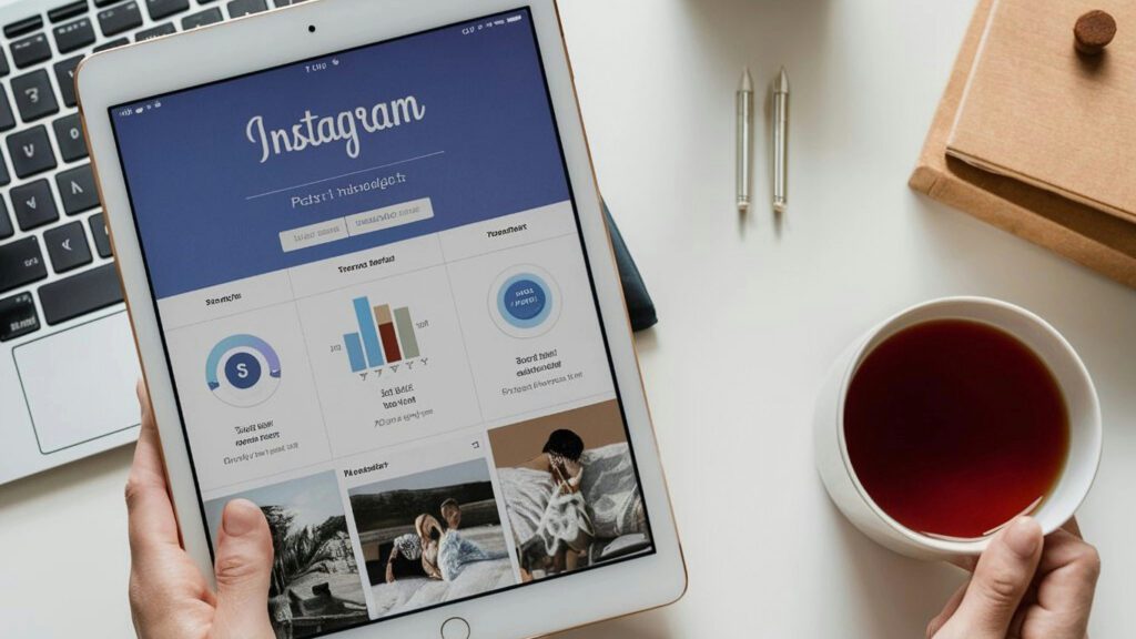A small business owner looking at their smartphone, reviewing their social media feed with a thoughtful or frustrated expression, representing the challenge of building an audience without a clear content strategy.
